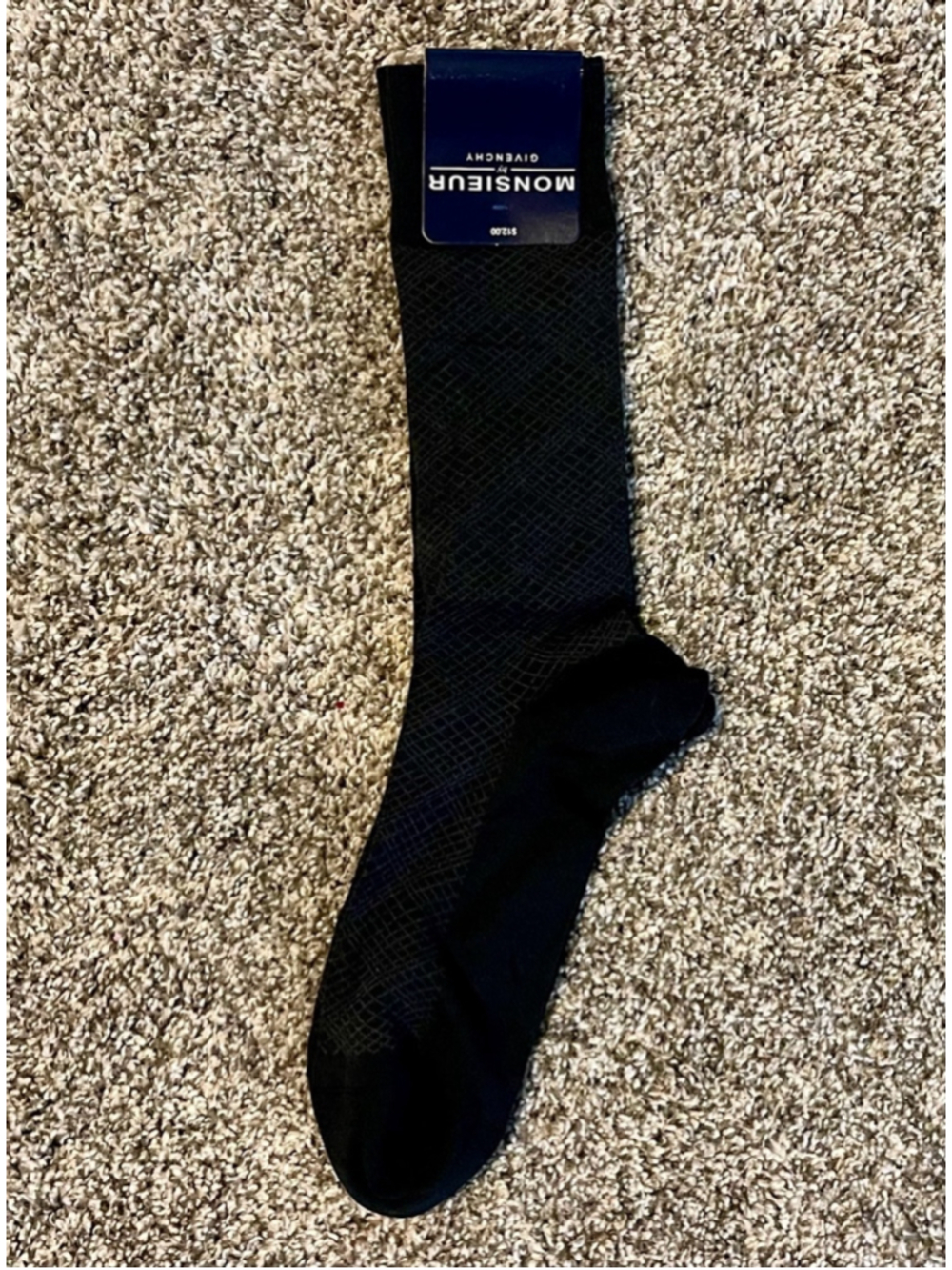 Men's Monsieur Givenchy Socks, Black Patterned, NWT